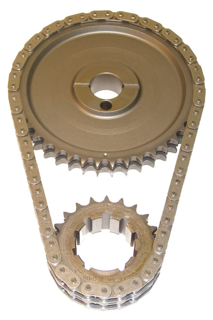 Timing Chain Set - Race Billet True Roller - Double Roller - 9 Keyway Adjustable - 0.005 in Shorter - Steel - Small Block Ford - Kit