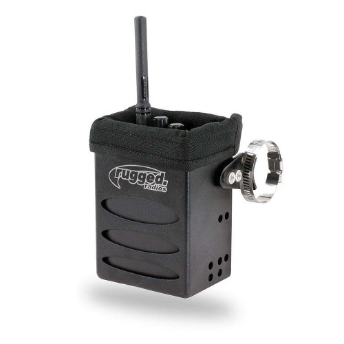 Radio Box - Bolt-On - 5.125 in Tall - Bar Mount - Aluminum - Black Powder Coat - Each
