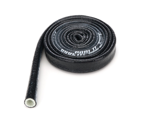 Hose and Wire Sleeve - Heat Sleeve - 3/4 in ID - 10 ft - Silicone / Fiberglass - Black - Each