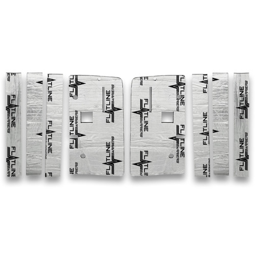 Heat and Sound Barrier - Pre-Cut - Doors - Aluminum / Foam - Silver / Black - GM Fullsize Truck 1973-87 - Kit