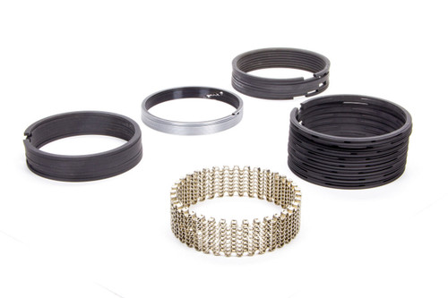 Piston Rings - 3.188 in Bore - Drop In - 3/32 x 3/32 x 3/16 x 3/16 in Thick - Standard Tension - Iron - Phosphate - 8-Cylinder - Kit