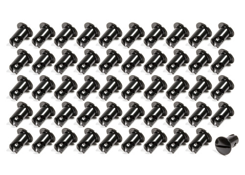 Quick Turn Fastener - Oval Head - Slotted - 7/16 x 0.500 in Body - Aluminum - Black Anodized - Set of 50