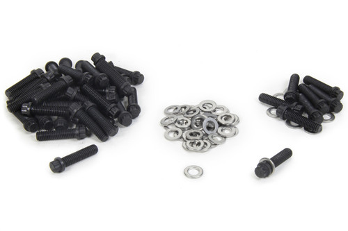 Beadlock Bolt Kit - 5/16-28 in Thread - 1.25 in Long - 12 Point Head - Washers Included - Steel - Black Oxide - 16 in Wheels - Set of 50