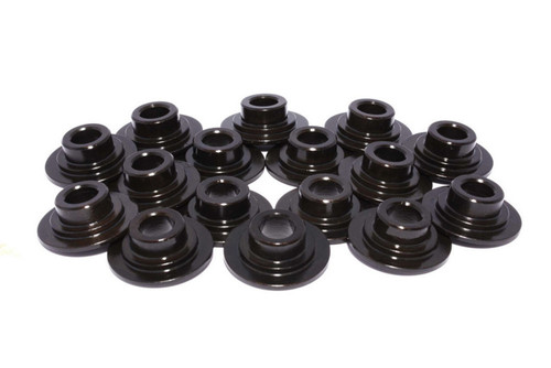 Valve Spring Retainer - Super Lock - 10 Degree - 0.870 in / 0.735 in OD Steps - 1.250 in Dual Spring - Chromoly - Black Oxide - Set of 16