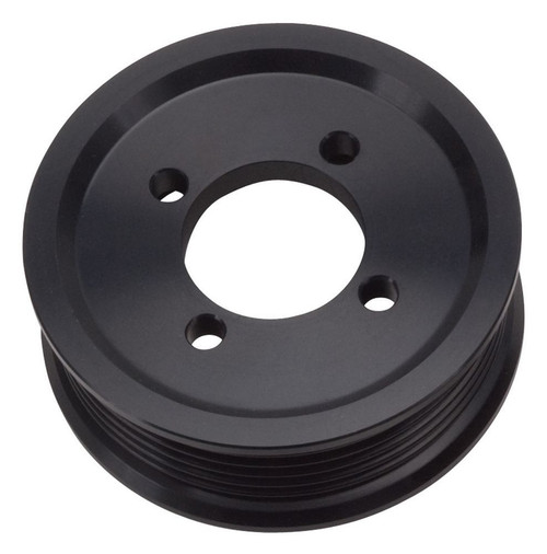 Supercharger Pulley - Serpentine - 3-1/4 in OD - Aluminum - Black Anodized - Edelbrock E-Force Supercharger System - Each
