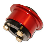 Steering Wheel Quick Release - 360 Degree Release - Spline - Aluminum - Red Anodized - 3/4 in Shaft - Each