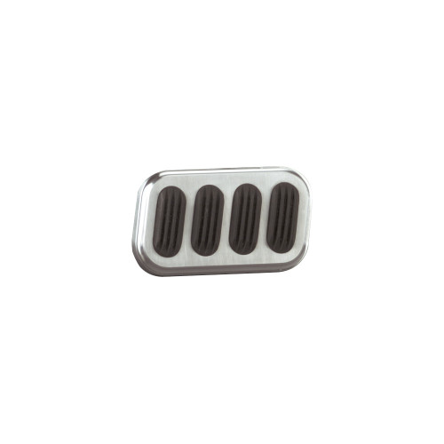 Pedal Pad - Brake - 3 in Wide x 2 in Tall - Rubber Pads - Billet Aluminum - Brushed - Universal - Each