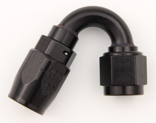 Fitting - Hose End - 150 Degree - 12 AN Hose to 12 AN Female - Double Swivel - Aluminum - Black Anodized - Each