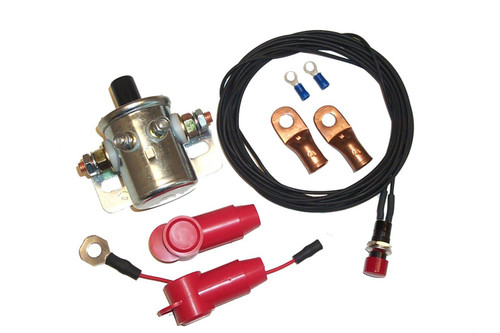 Battery Disconnect - Push Button - Remote Mount - 110 Amps - 12V - Fuse / Harness / Terminals - Kit