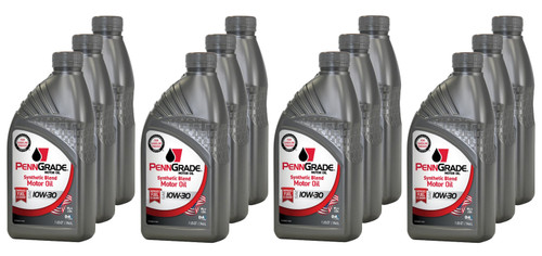 Motor Oil - Synthetic Blend - 10W30 - Semi-Synthetic - 1 qt Bottle - Set of 12