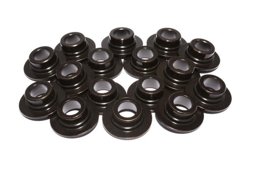 Valve Spring Retainer - 10 Degree - 0.820 in / 0.735 in OD Steps - 1.250 in Single Spring - Chromoly - Black Oxide - Set of 16