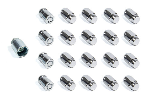 Wheel Installation Kit - Premium - 1/2-20 in Right Hand Thread - 13/16 in Hex Head - 5 Lug - Key / Lug Nuts / Locks - Steel - Chrome - Kit