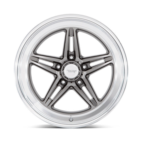Wheel - Groove - 18 x 8 in - 4.500 in Backspace - 5 x 4.50 in Bolt Pattern - Aluminum - Gray Paint Center - Machined Lip - Each