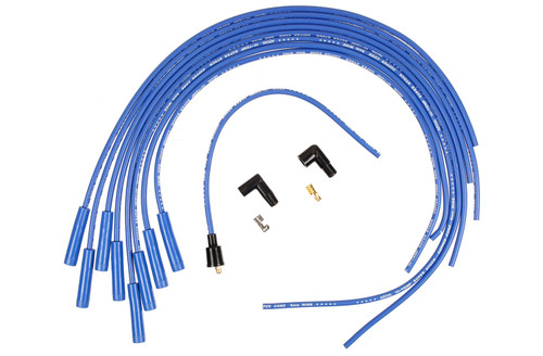 Spark Plug Wire Set - Super Stock - Spiral Core - 8 mm - Blue - Straight Plug Boots - Socket Style - Cut-To-Fit - V8 - Kit