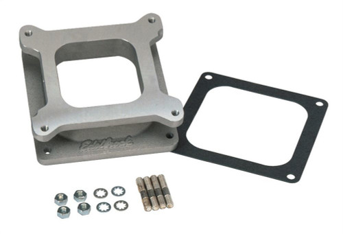 Carburetor Adapter - 2 Thick - Open - Square Bore to Dominator - Gasket / Hardware - Aluminum - Natural - Each