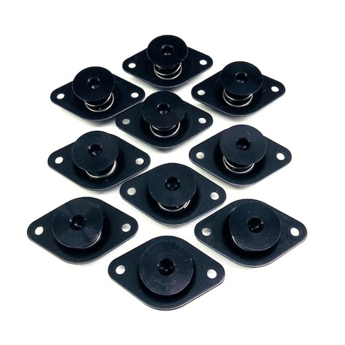 Quick Turn Fastener - Self Ejecting - Flush Head - Hex Drive - 7/16 x 0.500 in Body - Aluminum - Black Anodized - Set of 10