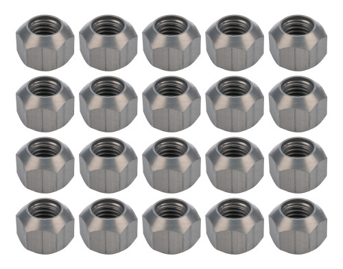 Lug Nut - Hard Coat - 5/8-11 in Thread - 1 in Hex Head - Double 45 Degree Seat - Open End - Aluminum - Gray Anodized - Set of 20