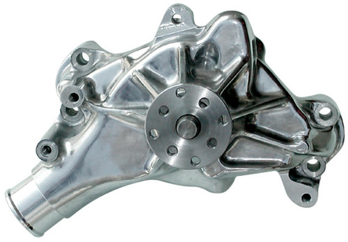 Water Pump - Mechanical - Long Design - Aluminum - Polished - Small Block Chevy - Each