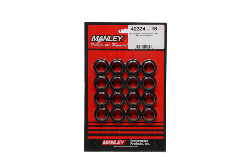 Valve Spring Locator - Inside - 0.205 in Thick - 1.300 in OD - 0.812 in ID - 0.650 Spring ID - Steel - Black Oxide - Set of 16
