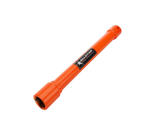 Lug Nut Socket - Pit Socket - 1/2 in Drive - 12 in Long - Steel - Orange Powder Coat - 1 in Lug Nuts - Each