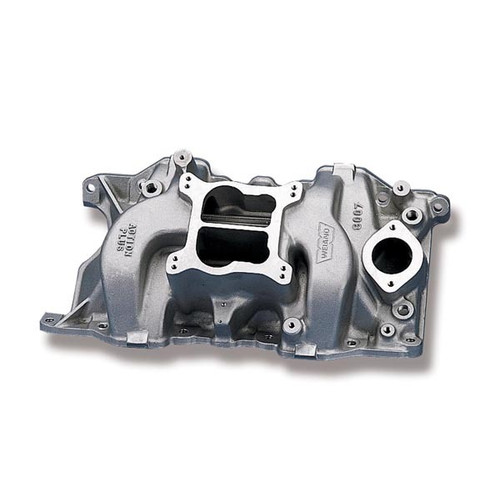 Intake Manifold - Action Plus - Spread / Square Bore - Dual Plane - Aluminum - Natural - Small Block Mopar - Each
