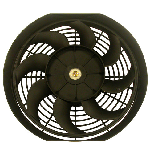 Electric Cooling Fan - 12 in Fan - Push / Pull - 1450 CFM - 12V - Curved Blade - 11-3/4 x 12-1/2 in - 2-3/4 in Thick - Plastic - Kit