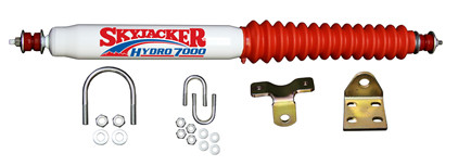 Steering Stabilizer Kit - Single - Hardware Included - 16.50 in Compressed / 26.00 in Extended - 2.39 in OD - Steel - White Paint - Universal - Kit