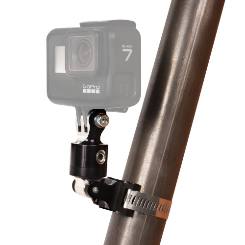 Camera Mount Clamp - Clamp-On - Adjustable - Go Pro Camera - Aluminum - Black Anodized - Each