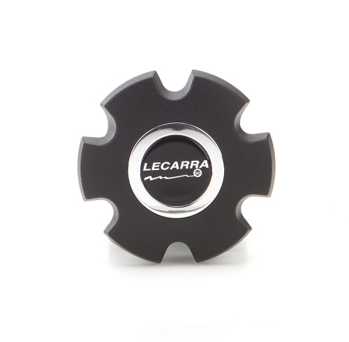 Horn Button - Black / Silver Lecarra Logo - Aluminum - Black Powder Coat - Single Contact - Lecarra Trans Am - Each
