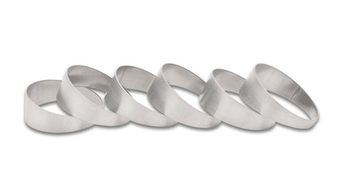 Exhaust Band - Pie Cuts - 4 in OD - Stainless - Natural - Set of 6