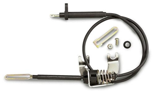 Kickdown Cable - Hi-Tech - Bracket - Adjustable Length - Braided Stainless Housing - Aluminum Fittings - Natural - TH350 - Kit