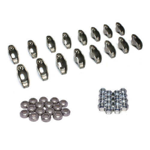 Rocker Arm - High Energy - 3/8 in Stud Mount - 1.50 Ratio - OEM / Long Slot - Steel - Small Block Chevy - Set of 16