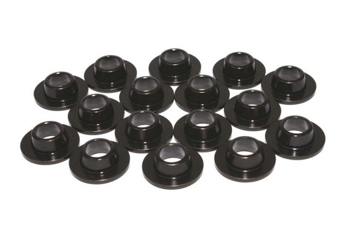 Valve Spring Retainer - 10 Degree - 0.725 in / 0.466 in OD Steps - 1.185 in Single Spring - Plus 0.050 in - Chromoly - Black Oxide - Set of 16