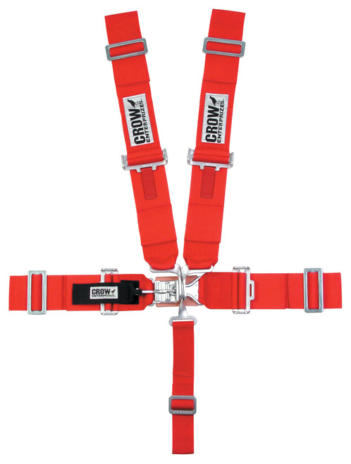 Harness - 5 Point - Latch and Link - SFI 16.1 - 50 in Length - Pull Down Adjust - Wrap Around - Individual Harness - Red - Kit