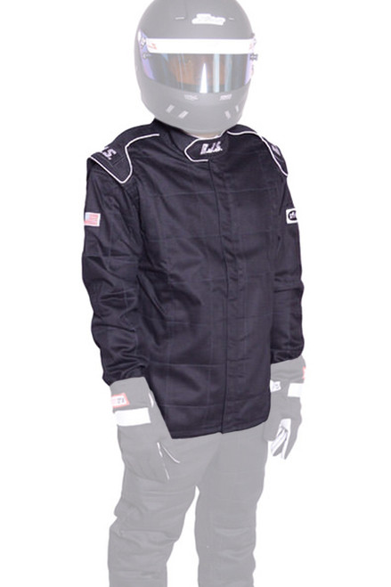 Driving Jacket - Elite Series - SFI 3.2A/1 - Single Layer - Fire Retardant Cotton - Black - 2X-Large - Each