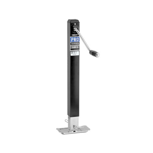 Trailer Jack - Pro Series - Manual - Sidewind - 15 in Travel - 5000 lb Capacity - Steel - Black Powder Coat - Each