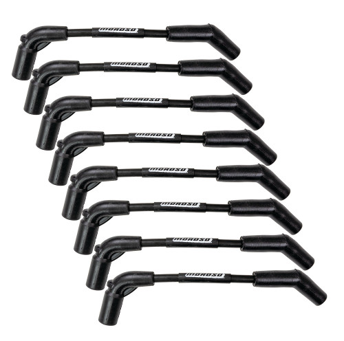 Spark Plug Wire Set - Ultra 40 - Spiral Core - 8 mm - Black - GM LS-Series Coils to Big Block Chevy - Kit