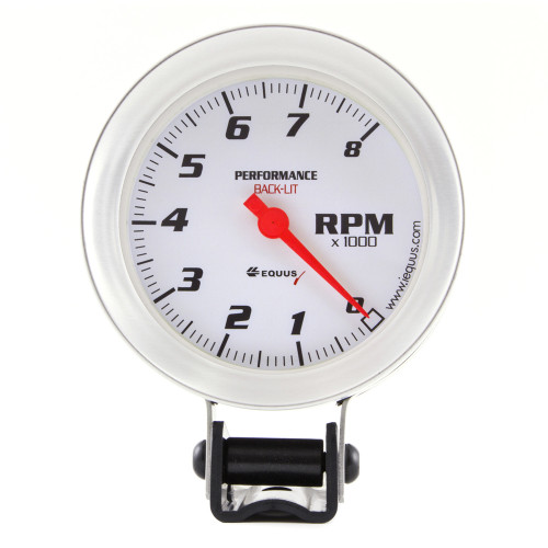 Tachometer - 8000 Series - 8000 RPM - Electric - Analog - 3-3/8 in Diameter - Pedestal Mount - White Face - Each