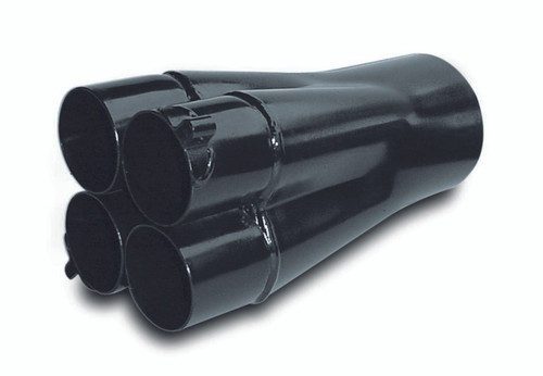 Collector - Slip-On - 4 x 2-1/4 in Primary Tubes - 4 in Outlet - 12 in Long - Steel - Black Paint - Each