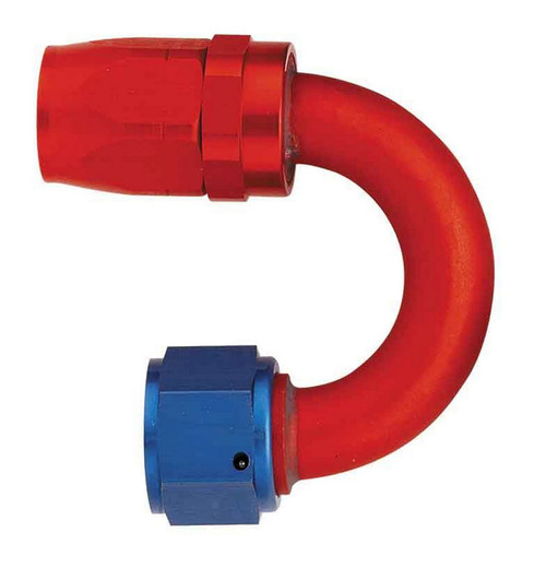 Fitting - Hose End - AQP/Startlite - 180 Degree - 16 AN Hose to 16 AN Female Swivel - Aluminum - Blue / Red Anodized - Each
