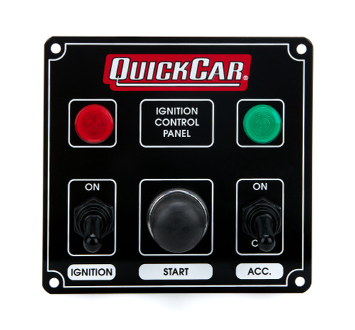 Switch Panel - Dash Mount - 4-5/8 x 4-3/8 in - 2 Toggles / 1 Momentary Button - Indicator Lights - Black - Each