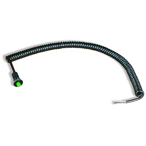 Push Button Switch - Momentary - 12 amps - 12/16V - 18 in Spiraled Cord - Small Green Button - Each Push Button Switch - Momentary - 12 amps - 12/16V - 18 in Spiraled Cord - Small Green Button - Each