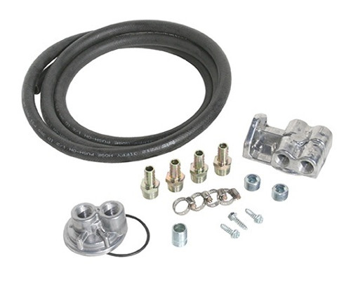 Remote Oil Filter - Deluxe - Single Filter - 1-16 in Thread Adapter - 8 ft Hose - Fittings / Hardware / Remote Filter Mount - Dodge Cummins - Kit Remote Oil Filter - Deluxe - Single Filter - 1-16 in Thread Adapter - 8 ft Hose - Fittings / Hardware / Remote Filter Mount - Dodge Cummins - Kit