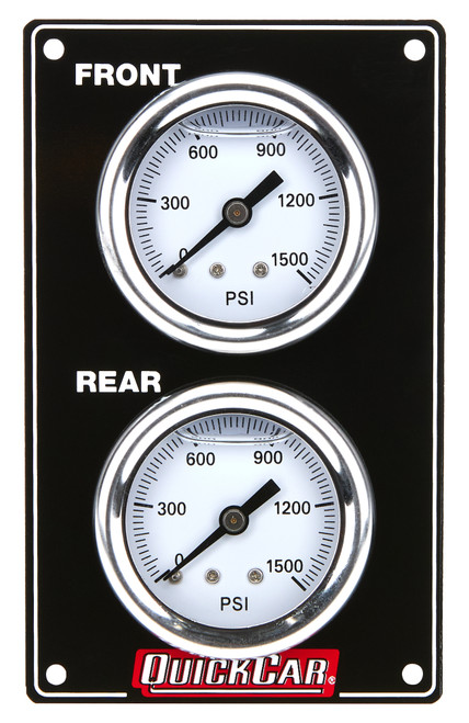 Brake Bias Gauge - Dual Gauge - 0-1000 psi - Mechanical - Analog - 1-1/2 in Diameter - White Face - Vertical Panel - Aluminum - Kit