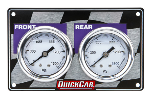 Brake Bias Gauge - Dual Gauge - 0-1000 psi - Mechanical - Analog - 1-1/2 in Diameter - White Face - Horizontal Panel - Aluminum - Kit
