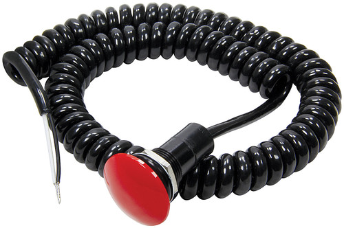 Push Button Switch - Momentary - 10 amps - 12/16V - Spiral Coiled Cord - Large Red Button - Each Push Button Switch - Momentary - 10 amps - 12/16V - Spiral Coiled Cord - Large Red Button - Each