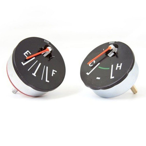 Gauge Kit - Analog - Fuel Level / Water Temperature - 2 in Diameter - Black Face - Jeep CJ - Kit