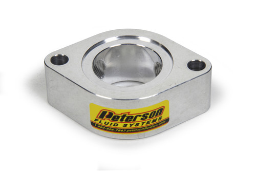 Water Neck Spacer - 1-1/4 in Thick - Two 8 AN Female Ports - O-Ring - Aluminum - Clear Anodized - Chevy V8 - Kit