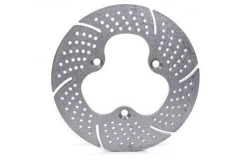 Brake Rotor - Front - 11.00 in OD - 0.375 in Thick - Drilled / Slotted - Aluminum - Natural - 3 Pin Sprint Car - Each