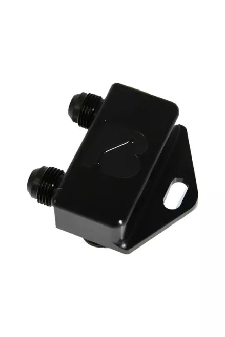 Fitting - Transmission Cooler - 90 Degree - 8 AN Male - Aluminum - Black Anodized - 6R80E Transmissions - Each